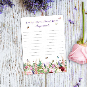 Recipe For The Bride Floral & Butterfly Postcard