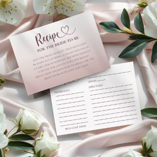 Recipe for the Bride Modern Rose Gold Enclosure C Card