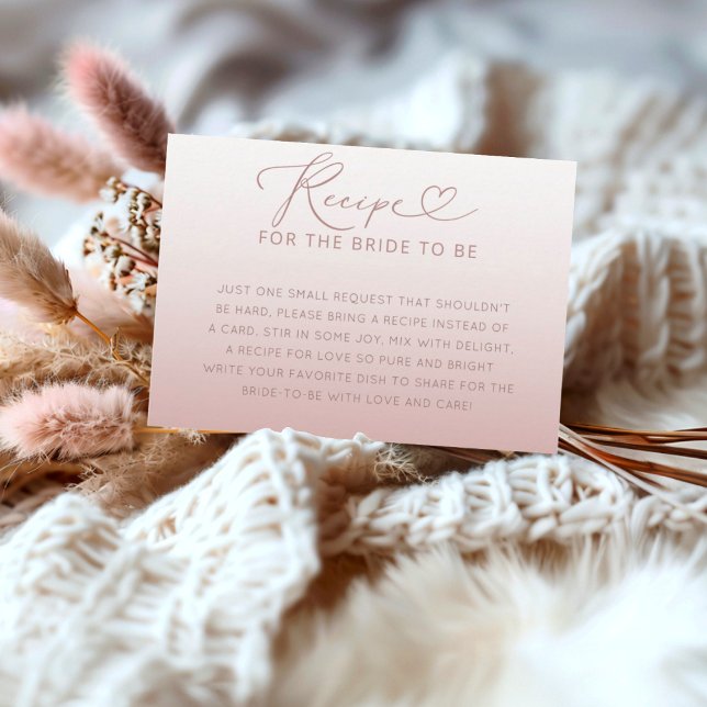 Recipe for the Bride Modern Rose Gold  Enclosure Card (Creator Uploaded)