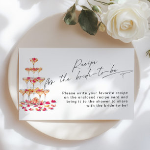 Recipe for the bride Patels  and Prosecco bridal Enclosure Card