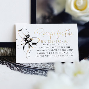 Recipe for the bride-to-be Black Bow Request Enclosure Card