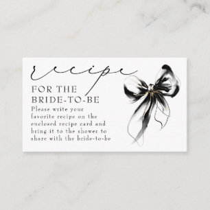 Recipe for the bride-to-be Black Bow Request Enclosure Card