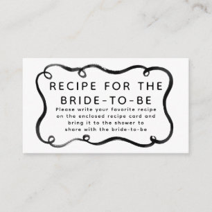 Recipe for the bride-to-be Black Ribbon Request Enclosure Card