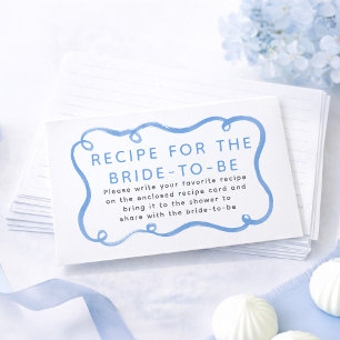 Recipe for the bride-to-be Blue Ribbon Request Enclosure Card