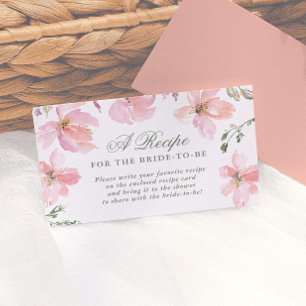 Recipe For The Bride To Be Elegant Spring Floral Enclosure Card