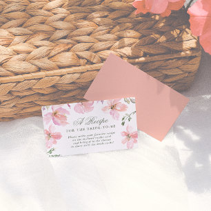 Recipe For The Bride To Be Elegant Spring Floral Enclosure Card