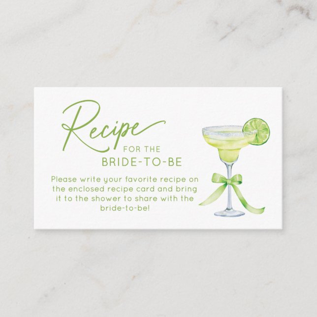 Recipe for the Bride to Be Enclosure Card (Front)