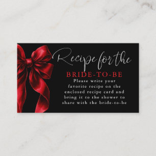 Recipe for the bride-to-be Red Bow Request  Enclosure Card