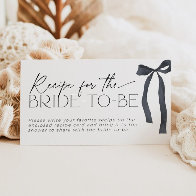 Recipe for the bride-to-be request Goth Black Bow Enclosure Card (Creator Uploaded)