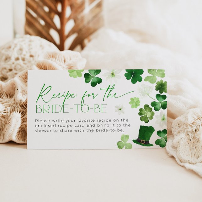 Recipe for the bride-to-be request St Patricks Day Enclosure Card (Recipe for the Bride Enclosure Card)