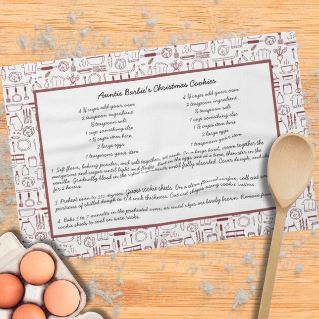 Recipe Heirloom Keepsake Memory Gift for Her Tea Towel (Creator Uploaded)
