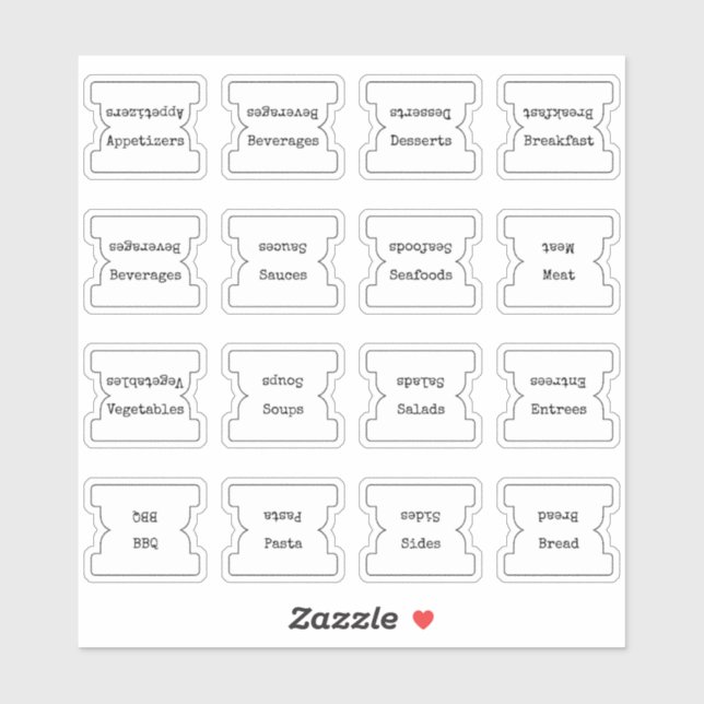 Recipe Index Divider Side Tab White Folding (Sheet)