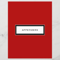 Recipe Insert | Appetizers | Red Black & White