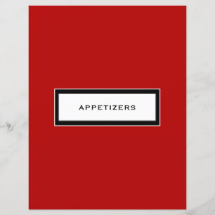 Recipe Insert   Appetizers   Red Black & White