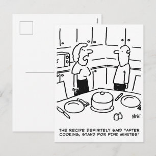 Recipe Instructions Followed Cooking in a Kitchen Holiday Postcard