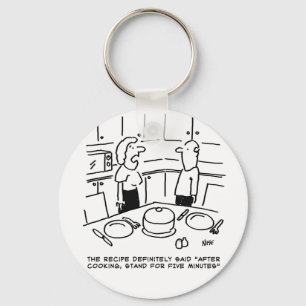 Recipe Instructions Followed Cooking in a Kitchen Key Ring