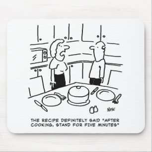 Recipe Instructions Followed Cooking in a Kitchen Mouse Pad