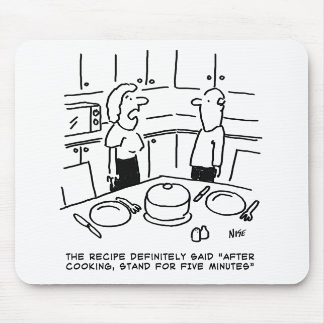 Recipe Instructions Followed Cooking in a Kitchen Mouse Pad (Front)