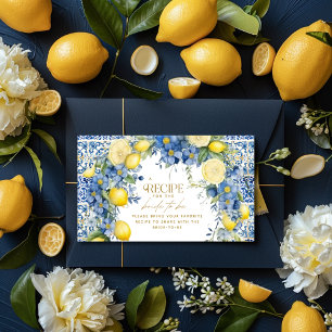 Recipe Italian Lemon Tiles Italy Bridal Shower Enclosure Card