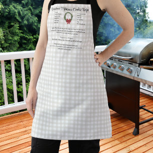 Recipe keepsake Christmas Cookies Red Green plaid Apron