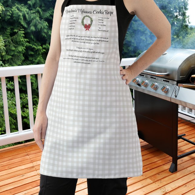 Recipe keepsake Christmas Cookies Red Green plaid Apron (Creator Uploaded)