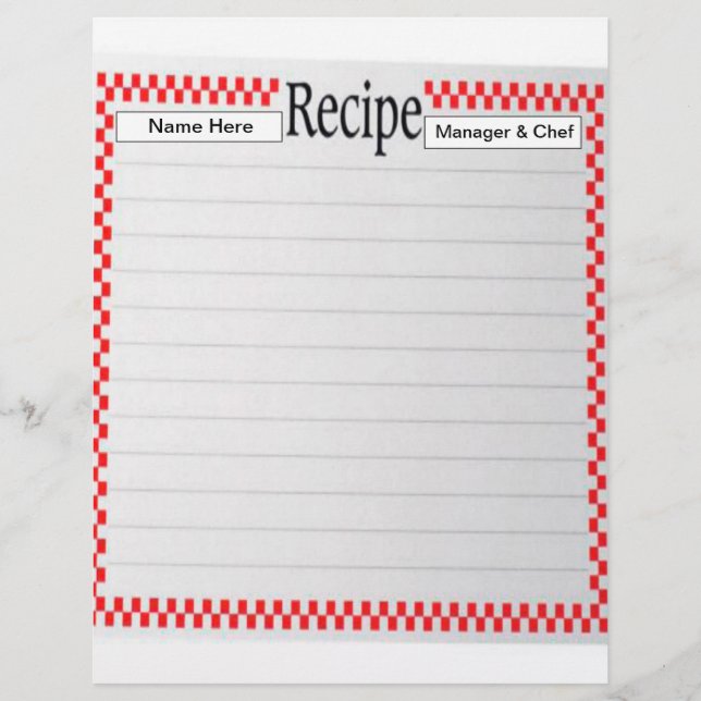 Recipe Letterhead (Front)