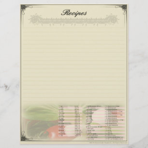 Recipe Letterhead With Measurement Conversions