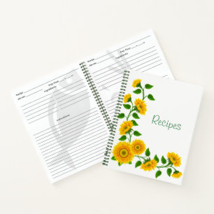 Recipe Notebook-Sunflowers Notebook