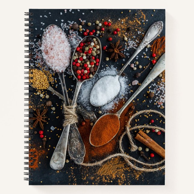  Recipe Notebook with Seasoning and Spoons  (Front)