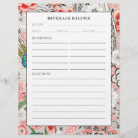 Recipe Page | Beverage | Elegant Floral