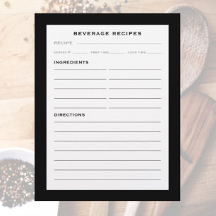 Recipe Page   Beverage   Simple Black White