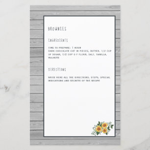 Recipe page cookbook mini binder organiser