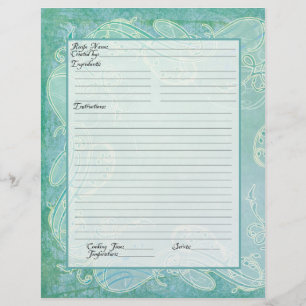 Recipe Page Family Heritage Cookbook Recipe Binder