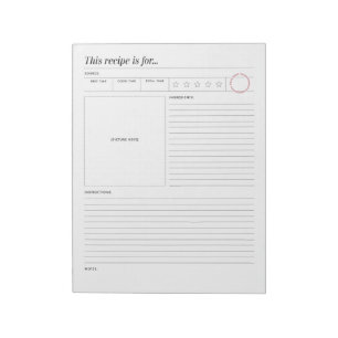 Recipe Page With Star Rating & Photo Notepad