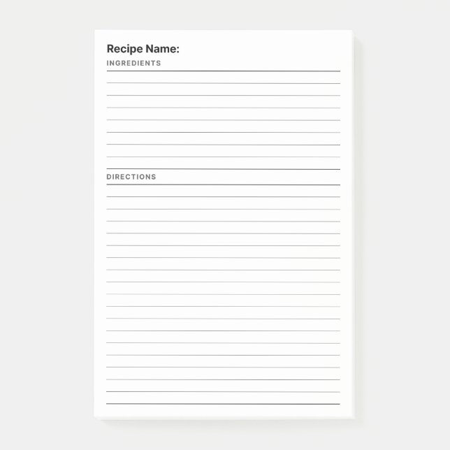 Recipe Post-it Notes (Front)