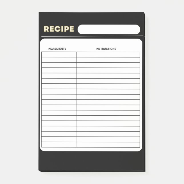 RECIPE POST-IT NOTES (Front)