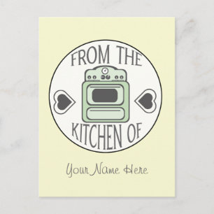 Recipe Postcard - Retro Green Stove