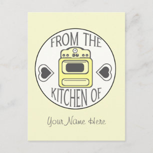 Recipe Postcard - Retro Yellow Stove