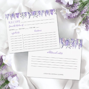 Recipe Purple Floral Bridal Shower Enclosure Card