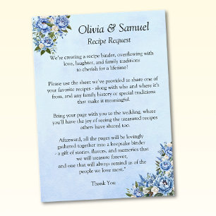 Recipe Request - Blue Peony  Enclosure Card