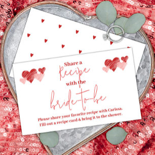 Recipe Request Cheers to Love Valentine Hearts Enclosure Card