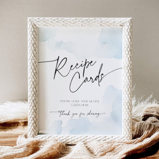 Recipe Sign Bridal Shower Something Blue Cloud 9