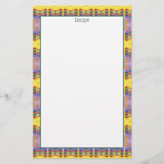 Recipe Stationery With Teal (Front)