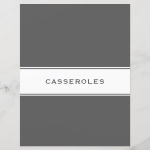 Recipe Subject Divider Casseroles Grey & White