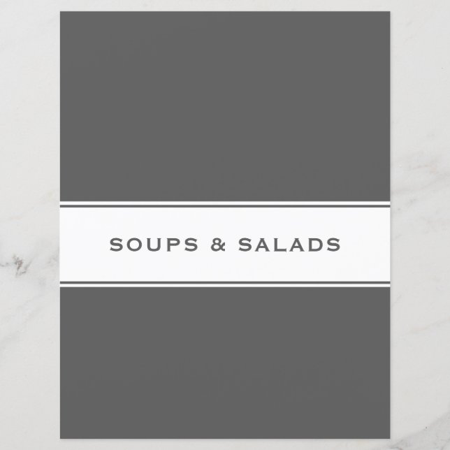 Recipe Subject Divider | Soup Salad | Grey & White (Front)