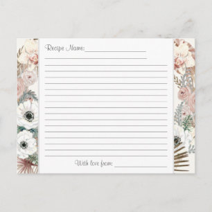 Recipe White Floral Neutral Tropical Palm Greenery Postcard