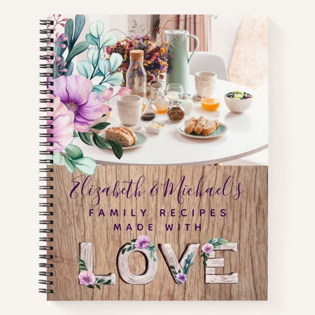 RECIPES -  Bridal Shower Newlyweds Photo Family Notebook (Front)