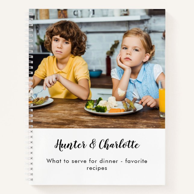 Recipes children food meal photo names notebook (Front)