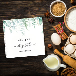 Recipes eucalyptus greenry woodland name notebook