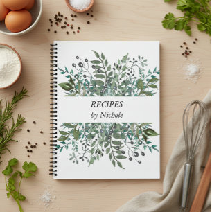 Recipes Foliage Greenery Leaves Personalised Notebook
